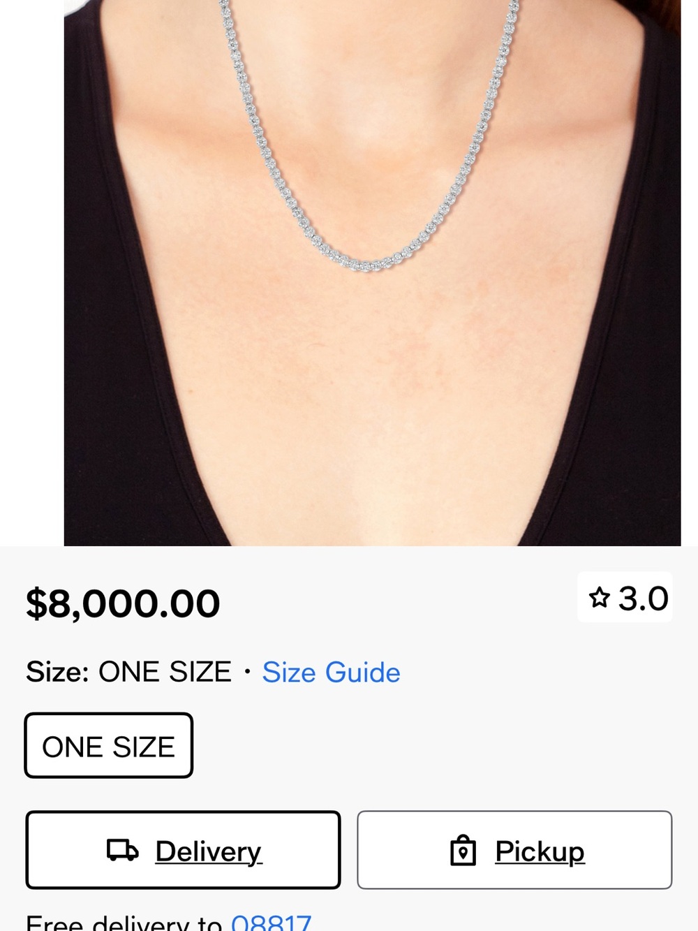 Effy Diamond Necklace 3CTW in 14k white gold